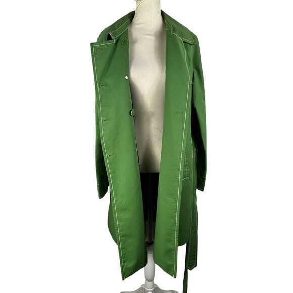 Ann Taylor Loft Green Double-Breasted Trench Coat Size Medium - Picture 7 of 12